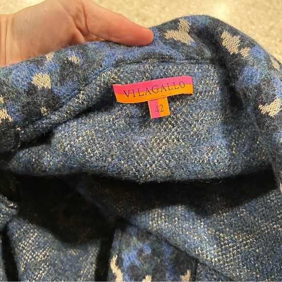 Villagallo blue heavy outer cardigan with pockets - Size 42 / US 8 / M - Picture 10 of 14